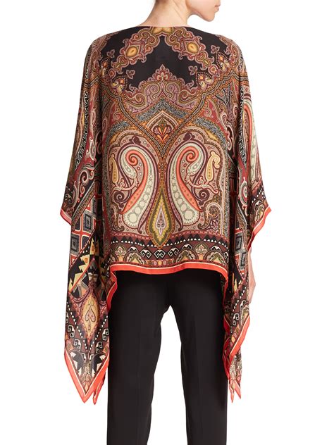 Lyst Etro Paisley Silk Poncho