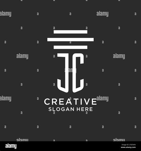 JC Initials With Simple Pillar Logo Design Creative Legal Firm Logo