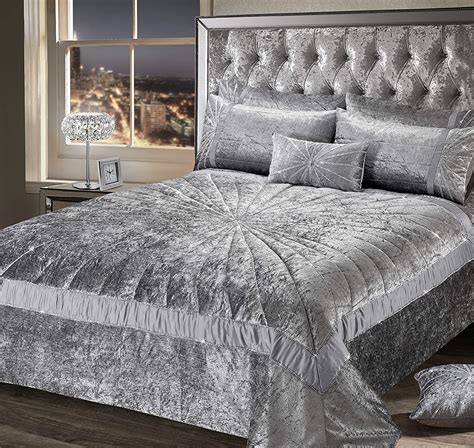 Intimates Starburst Diamante Embellished Crushed Velvet Premium Bedding Bedroom Collection