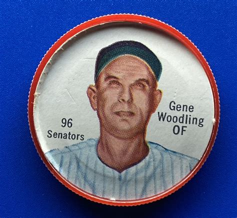 1962 Salada Junket Baseball Coins GENE WOODLING Senators 96 EX NICE