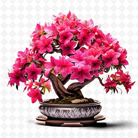 Premium Psd A Potted Bonsai Tree With Pink Flowers On It