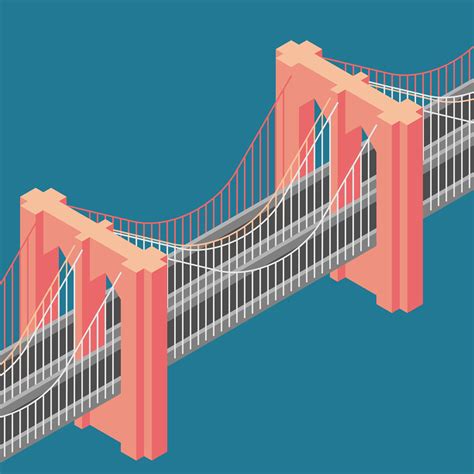 Brooklyn Bridge New York Isometric Illustration 182471 Vector Art at ...