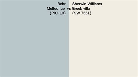 Behr Melted Ice PIC 19 Vs Sherwin Williams Greek Villa SW 7551 Side