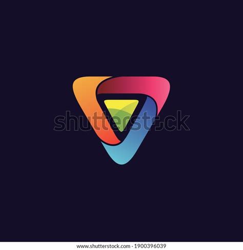 Colorful Triangle Logo Design Vector Stock Vector Royalty Free