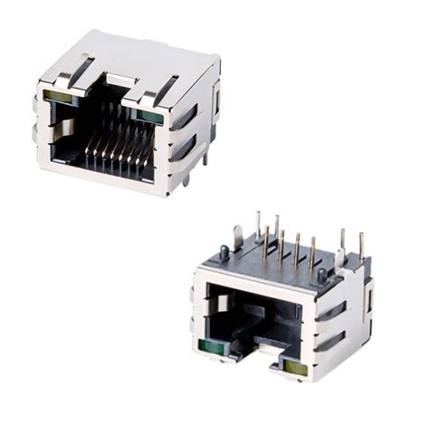 Slim Rj45 Connector With Leds Right Angle Type