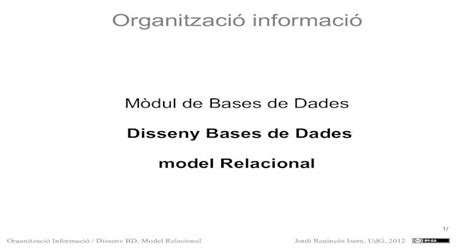 OI Disseny BD Model Relacional PDF Document