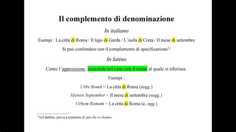 Come Si Esprime Il Complemento Di Denominazione In Latino Pillole Di