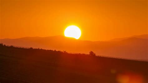 Gorgeous Sunrise Over Vineyard Hills Stock Footage SBV-329710329 ...