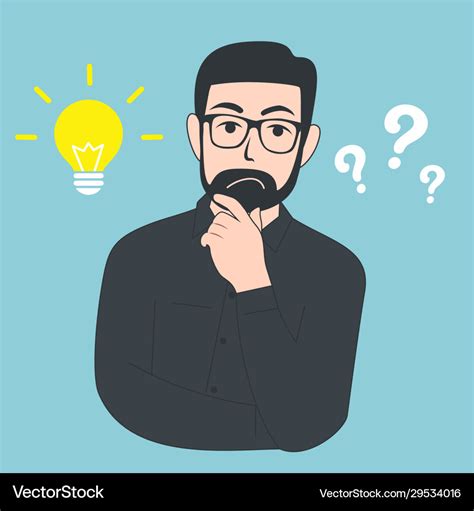 Flat Thinking Man Royalty Free Vector Image VectorStock