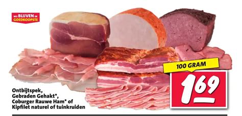 Ontbijtspek Gebraden Gehakt Coburger Rauwe Ham Of Kipfilet Naturel Of