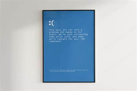 Blue Screen of Death Wall Art, Meme Wall Art, Typography Poster ...