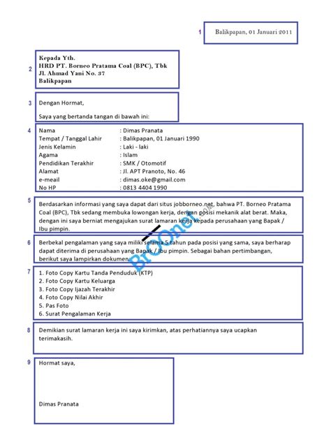 Contoh Cv Lamaran Kerja Mekanik Contoh Surat Resmi