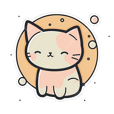 Gatito De Dibujos Animados Lindo Gato Pegatina Gatito Png Dibujos