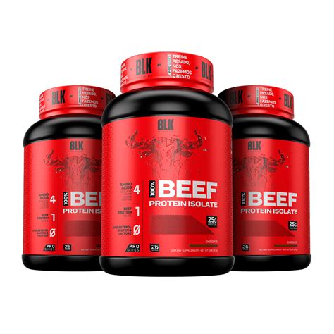 Kit Beef Protein Isolate Chocolate 900g 3 Unidades Blk Performance Blk