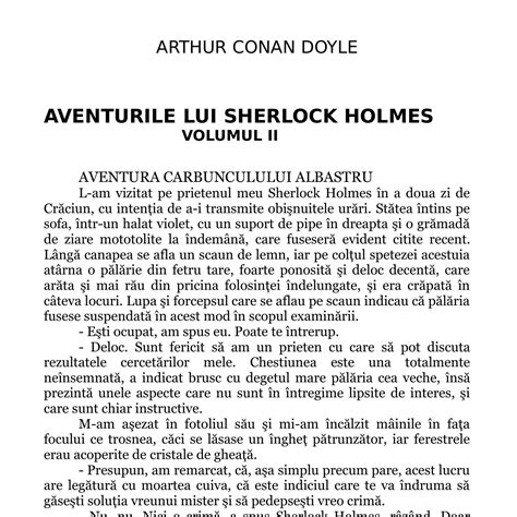 Arthur Conan Doyle Aventurile Lui Sherlock Holmes Vol 2 RO Pdf