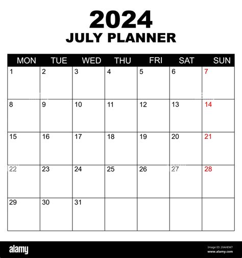 Julyu 2024 Calendar Week Starts On Monday Blank Calendar Template