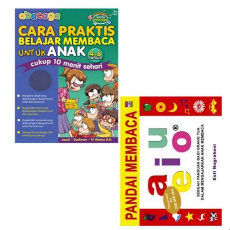 Jual Buku Pandai Belajar Membaca Untuk Anak Abacaga Aiueo Shopee