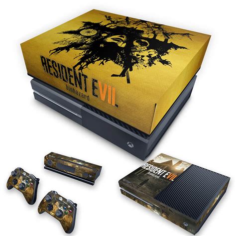 Kit Xbox One Fat Skin E Capa Anti Poeira Resident Evil Biohazard