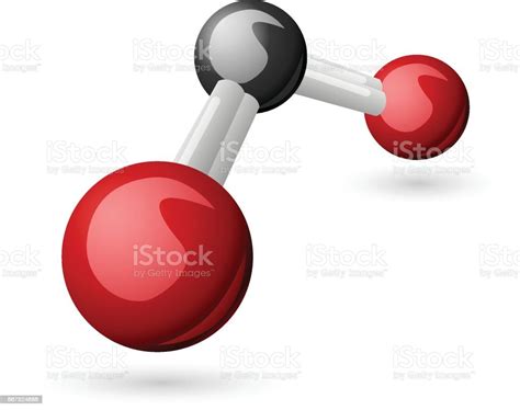 Co2 Carbon Dioxide Molecule 3d Illustration Stock Illustration