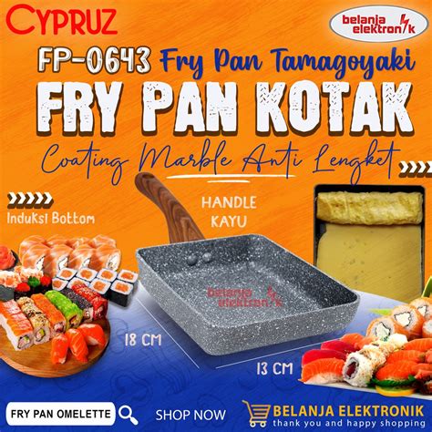 Jual FRY PAN KOTAK TAMAGOYAKI WAJAN PENGGORENGAN OMELETTE INDUKSI