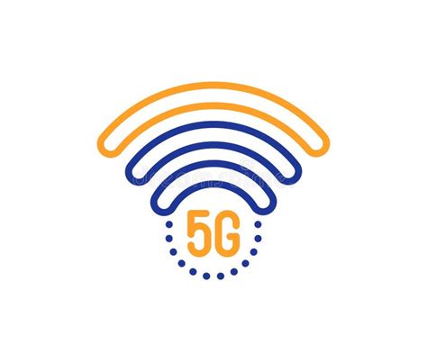 ícone De Linha Da Tecnologia Wifi 5g Sinal De Rede Sem Fio Wifi Vetor