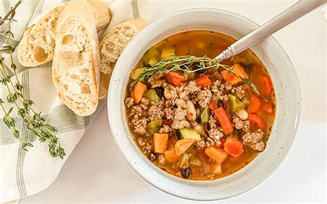 Ground Turkey Soup With Vegetables Hearty And Healthy