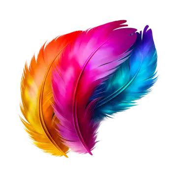 Una Pluma Colorida Está Pintada Con Diferentes Colores PNG dibujos