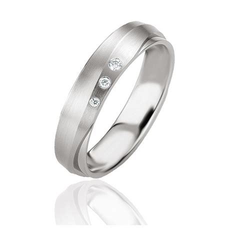 Bague Alliance Breuning Argent Massif Et Diamants Pour Femme Delphina