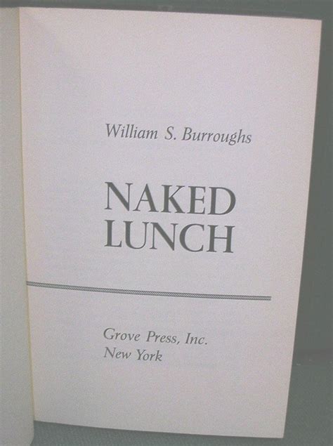 Naked Lunch By Burroughs William Nf Hardcover St Printing