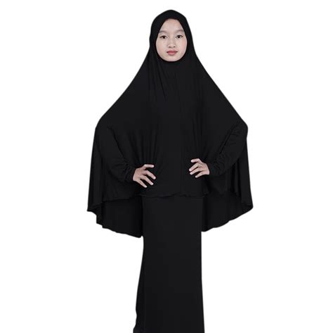 Jilbab For Girls Teens Long Sleeve One Piece Islamic Prayer Dress With