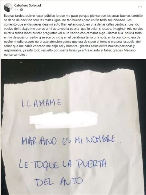 Le chocaron su auto estacionado y el culpable le dejó una nota en el