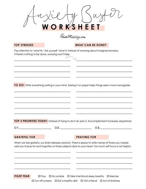 Dealing With Stress Worksheets