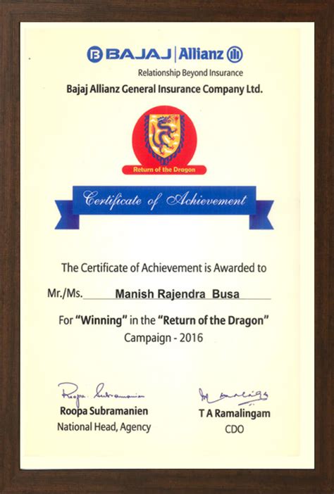 Certificates Awards Manish Busa Financial Consultant