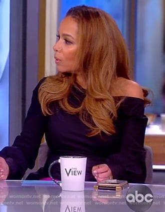 Wornontv Sunnys Navy Off Shoulder Blouse On The View Sunny Hostin