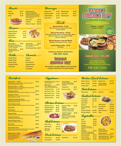 Printable Menus For Restaurants