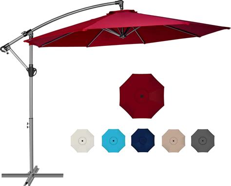 Tangkula 10 Ft Cantilever Umbrella W32 Solar Powered Led Lights Functional