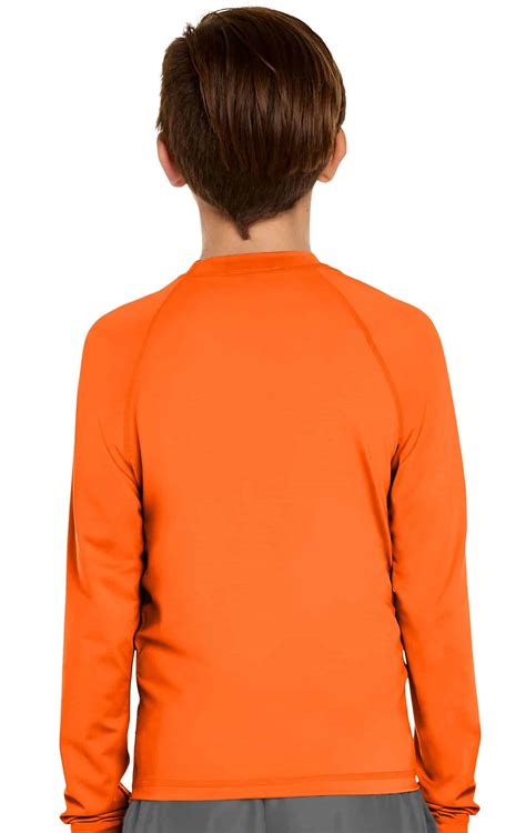 Girls Long Sleeve Rash Guard Orange Wet Effect Inc