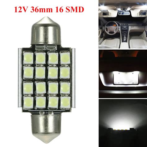 White V Mm Smd Car Interior Dome Festoon Led Light Bulbs