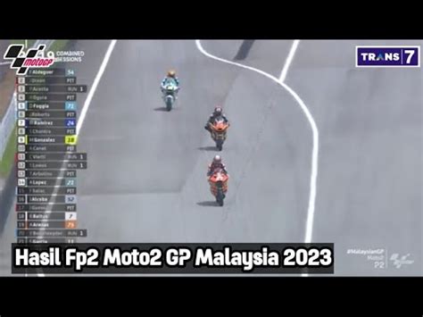 Latihan Bebas 2 Moto2 Malaysia 2023 FP2 Motogp Malaysia 2023 Hari Ini