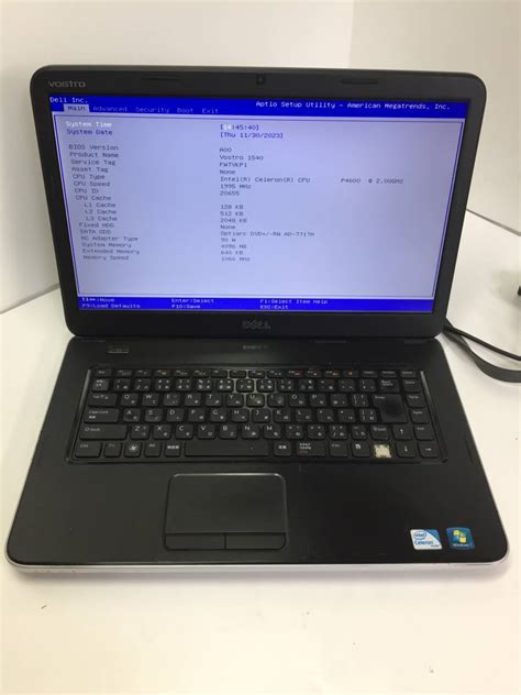 Yahoo オークション [bios確認]dell Vostro 1540 ノートpc Celeron