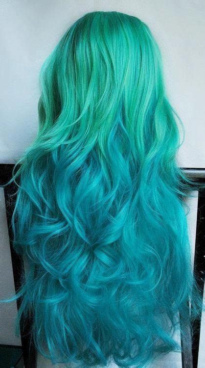 Blue Turquoise Ombre Mermaid Hair Con Imágenes Color De Cabello