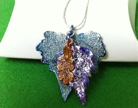 Real Leaf Jewelry Custom Designed Leaves Cottonwood Birch