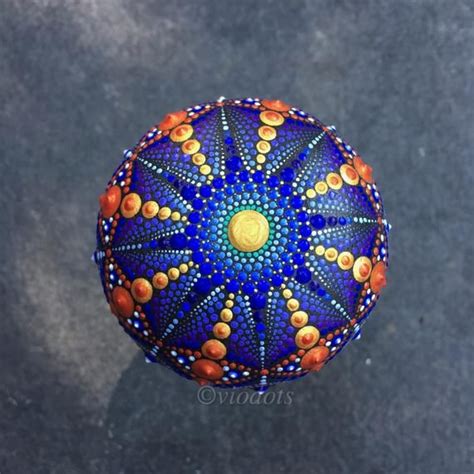 Mandala Stone Hand Painted Dot Painting Etsy Mandala Painted Rocks