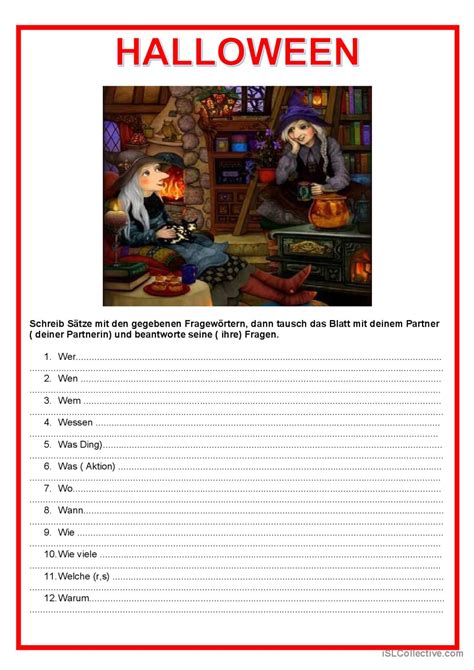 Partnerarbeit Halloween Deutsch Daf Arbeitsbl Tter Pdf Doc