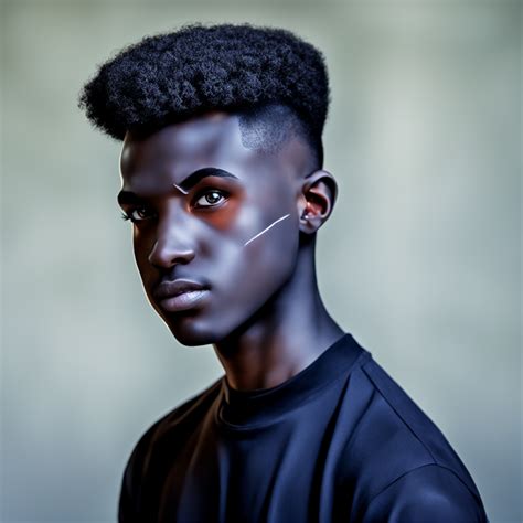 KREA AI - handsome 17 year old boy with black skin, brown ey...