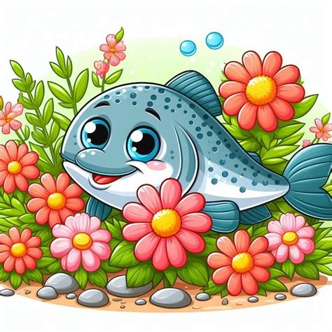 Premium Vector Cute Salmon Fish Vector Cartoon Illustration