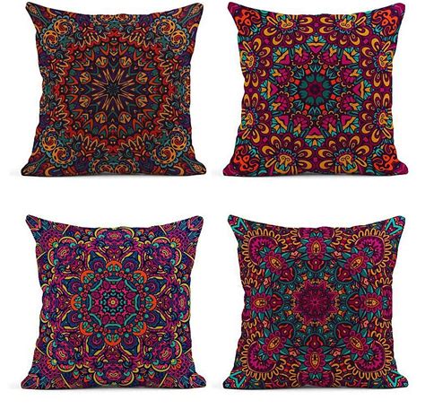 Eczjnt Set Of Pillow Cases Floral Paisley Medallion Pattern Mandala