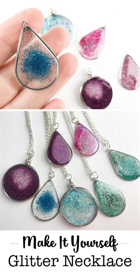 Floating Glitter Necklace Resin Jewelry Tutorial