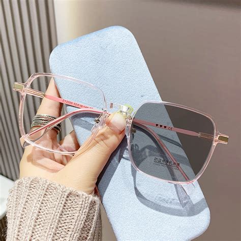 Photochromic Myopia Glasses Women Anti Blue Light