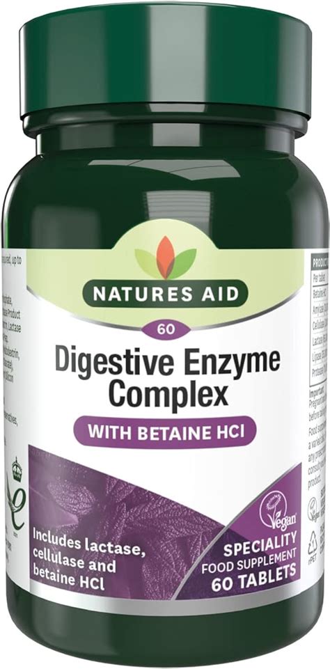 Natures Aid Digestive Enzyme Complex With Betaine Hydrochloride Vegan